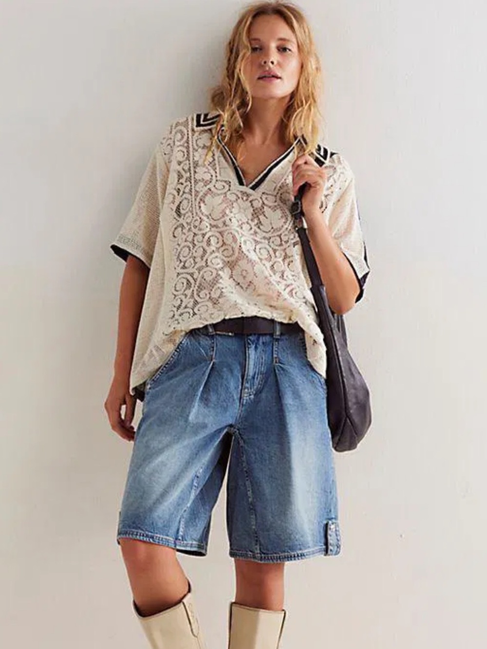 NWOT FREE PEOPLE SOLD-OUT Feeling Sporty Lace Overlay Top SZ: L